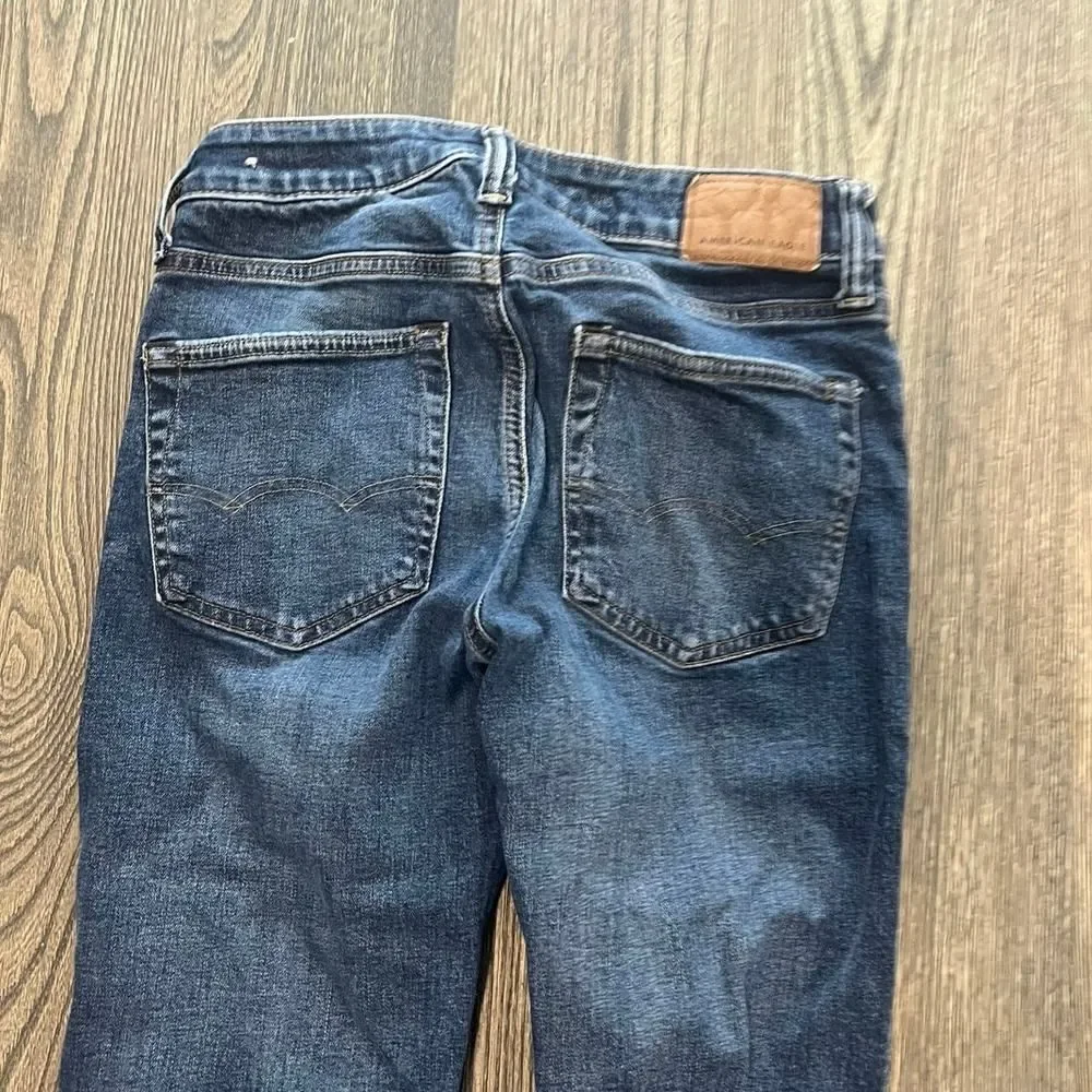 American Eagle Mens Athletic Fit Straight Leg Jeans Mid Rise Blue Size 26x28